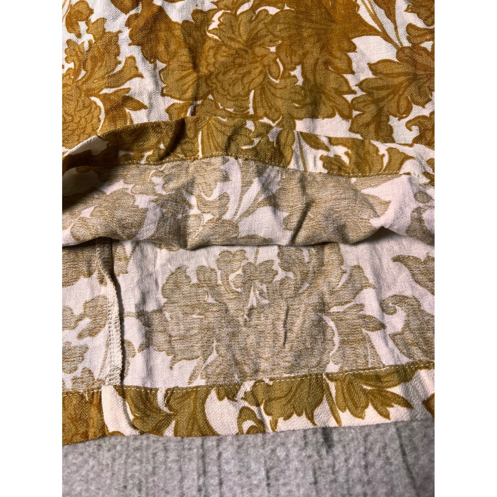 Umgee Blouse Womens 2XL Yellow Floral Boho Balloon Sleeve V-Neck Top - Picture 5 of 8